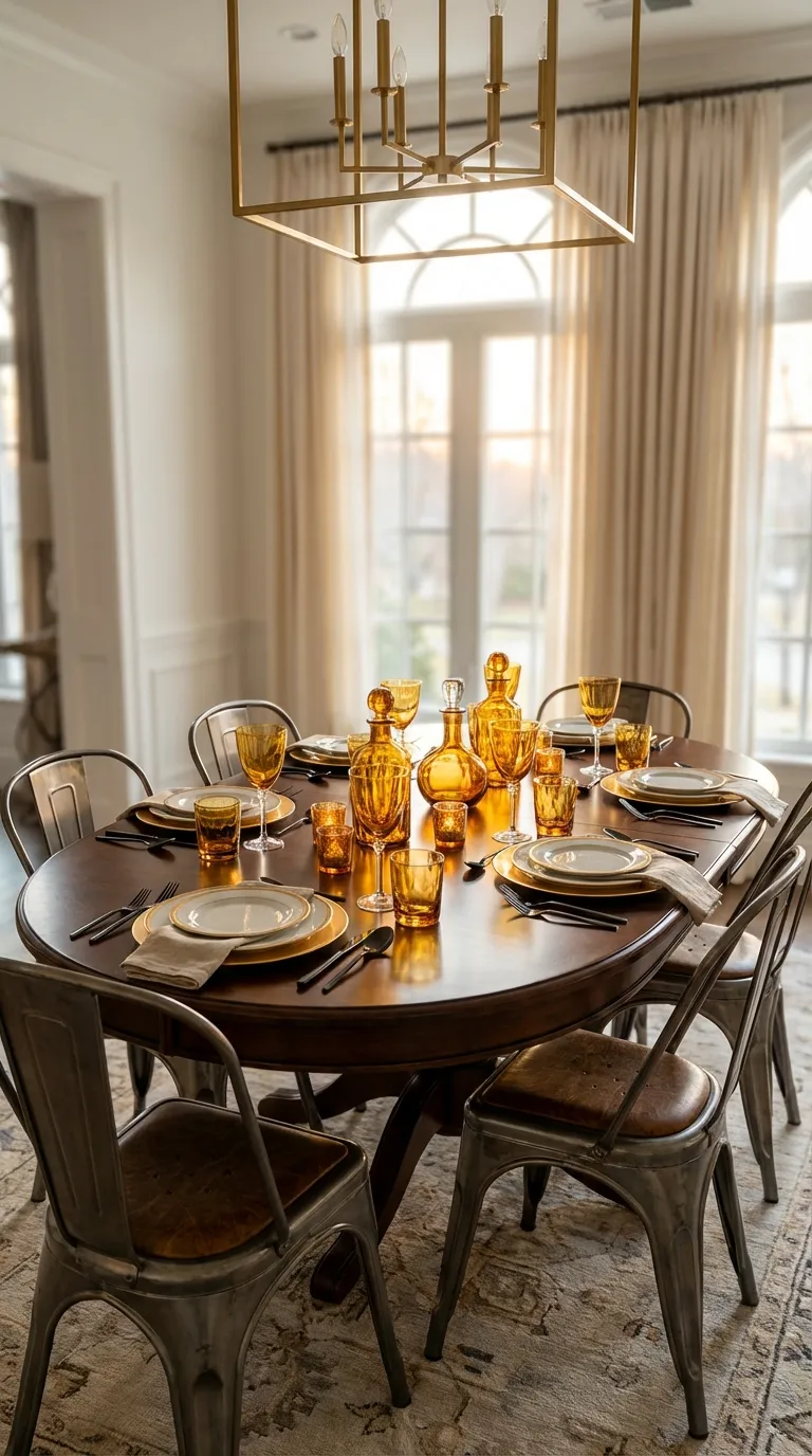 Amber Glassware Accents