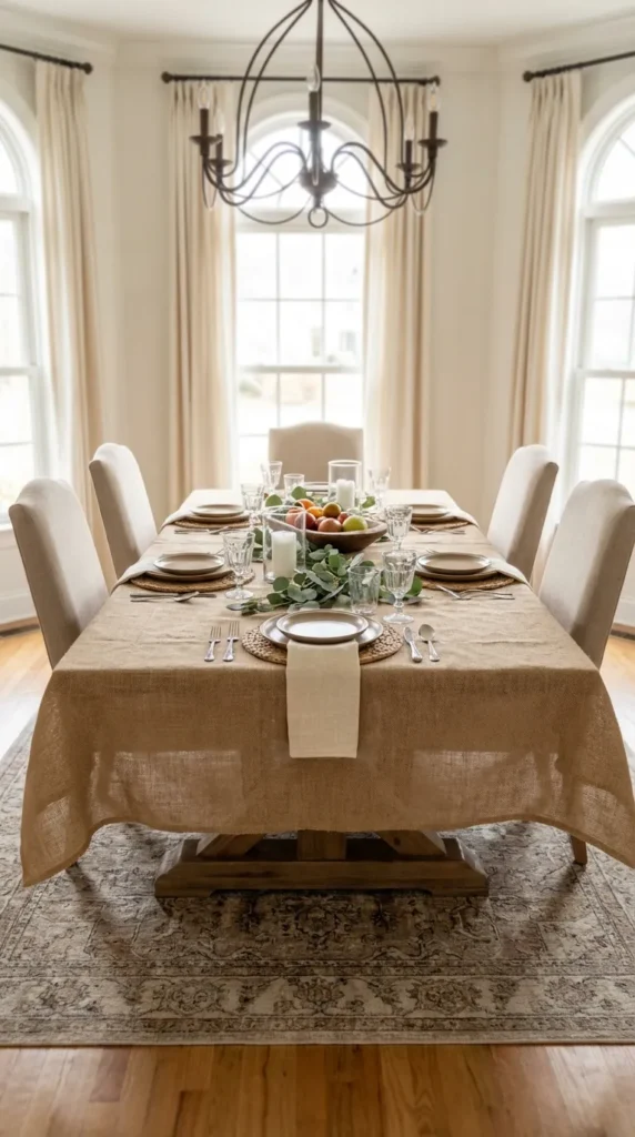 Burlap Tablecloth For Texture