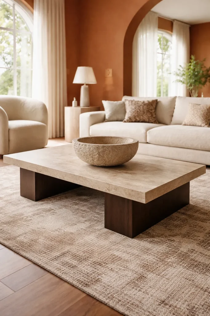 Coffee Table with One Oversized Decor Piece