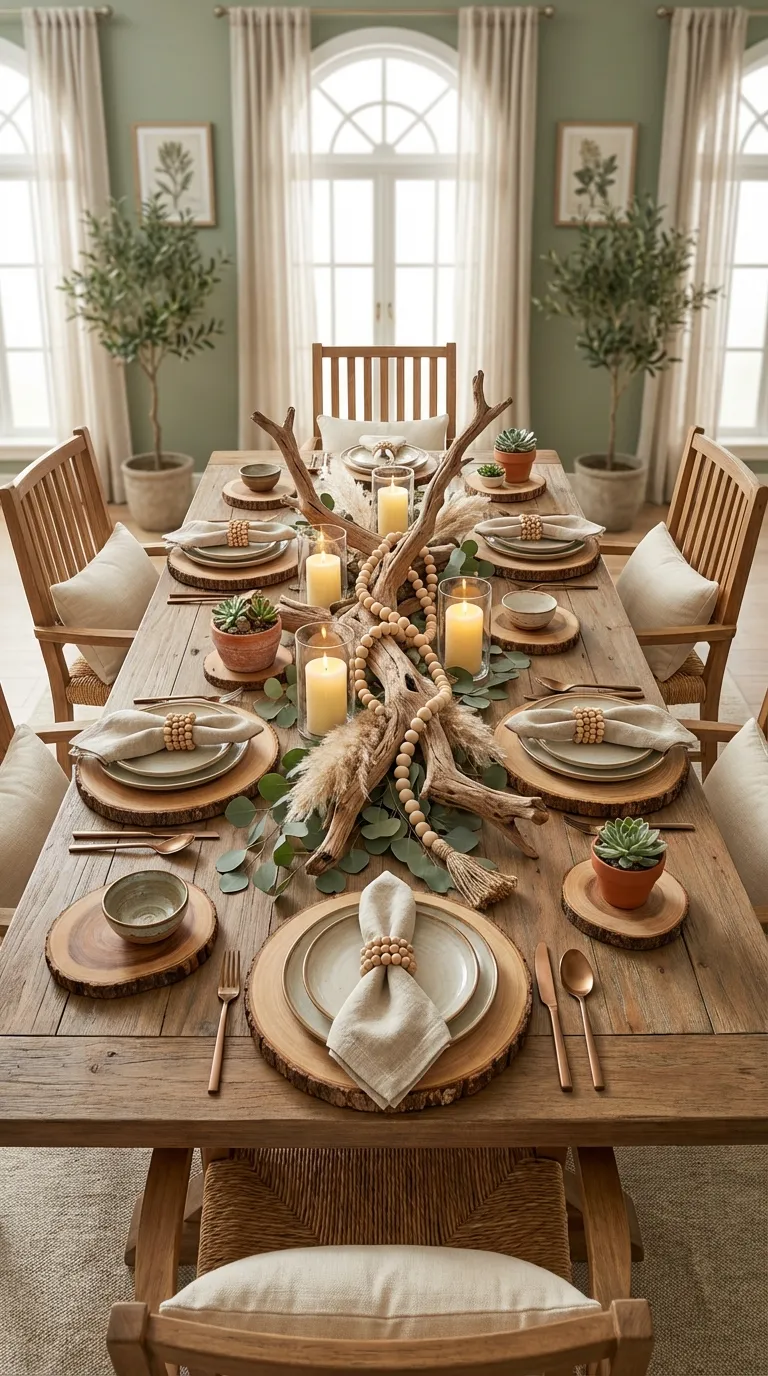 Driftwood Or Wooden Slice Decor Elements