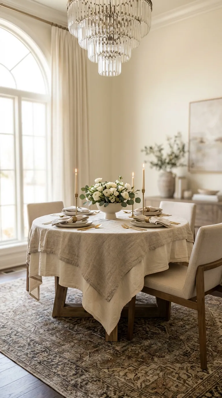 Layered Linens And Runners For Texture