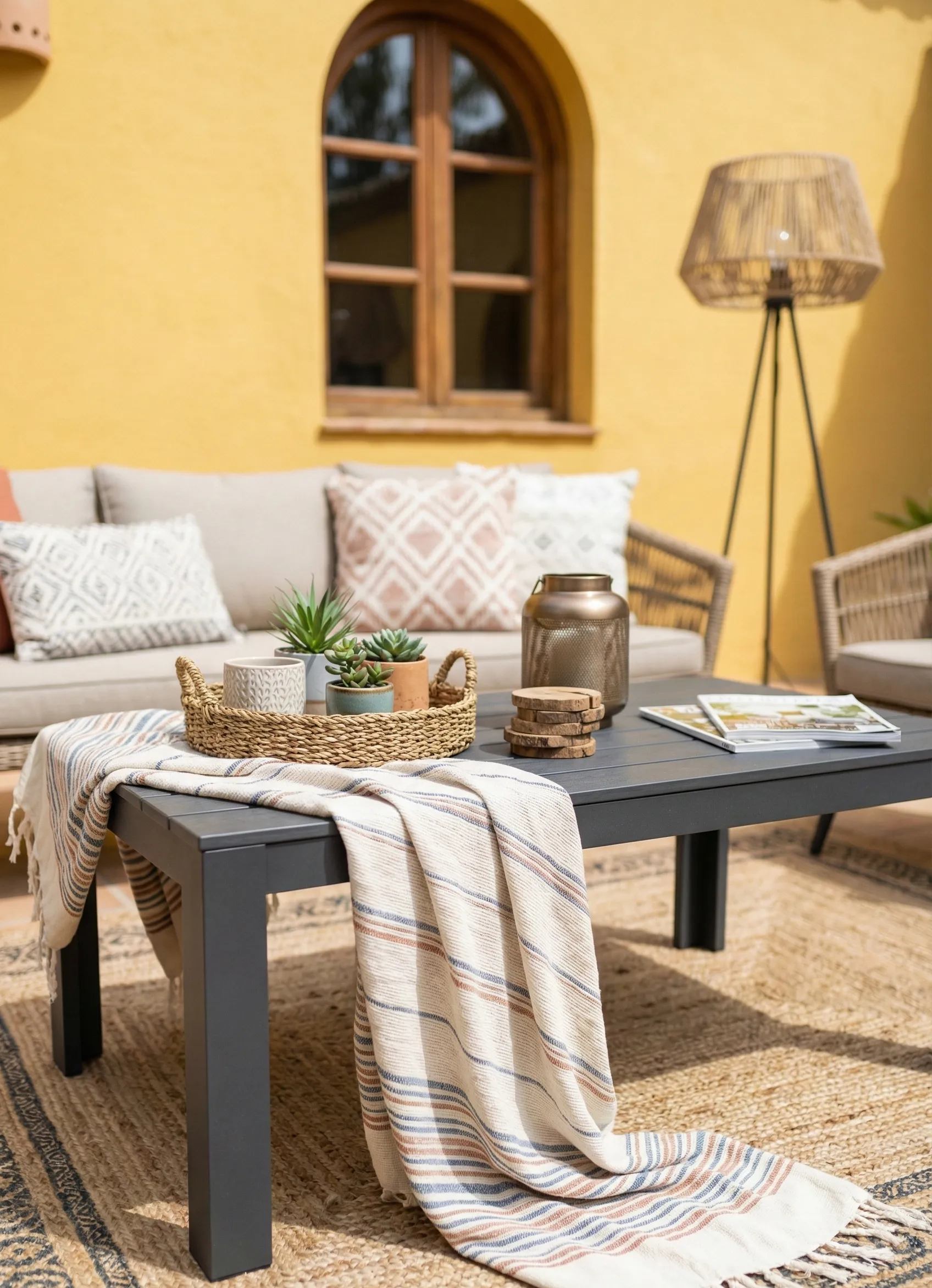 Layered Outdoor Textures and Throw