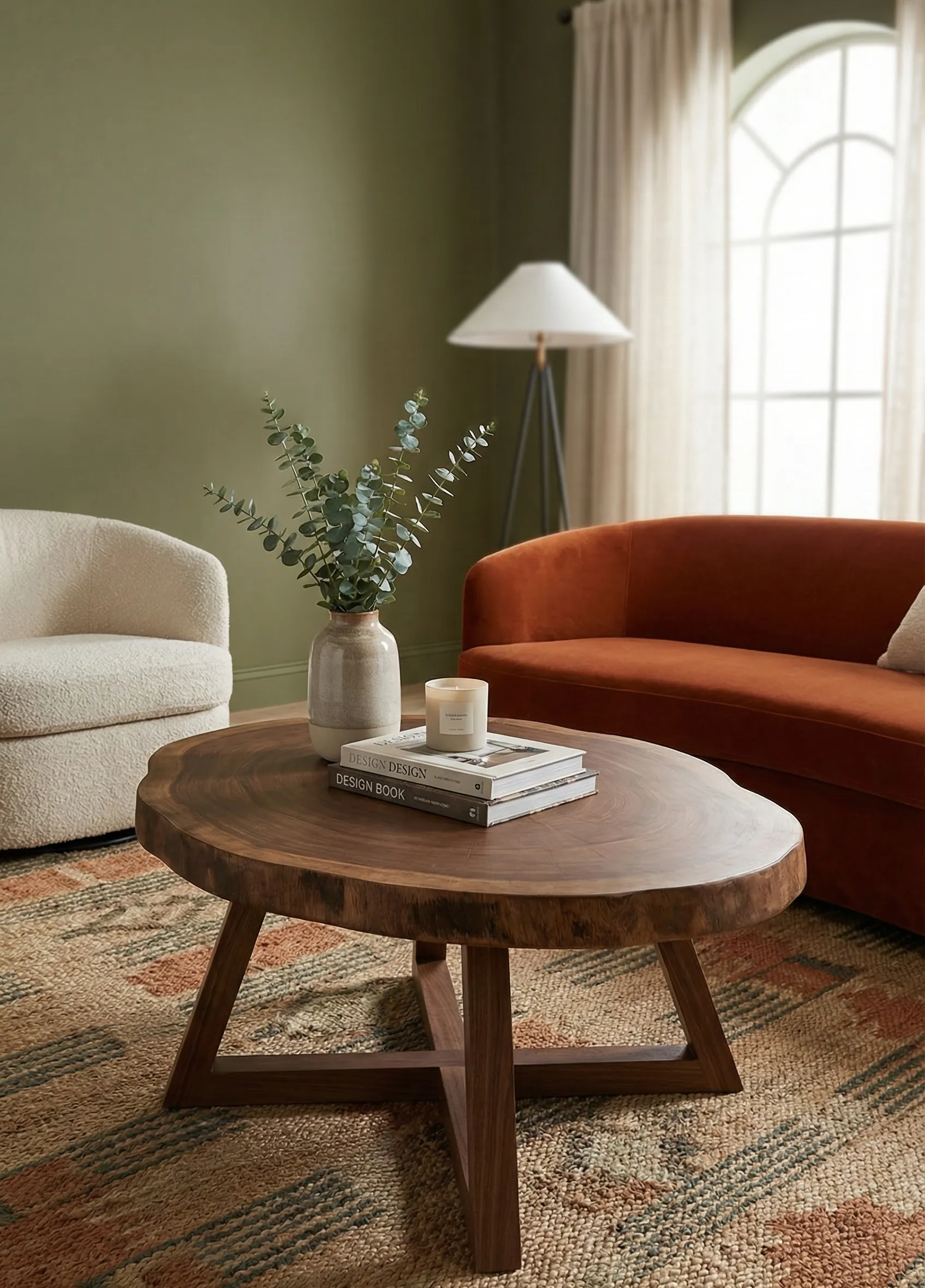 Live Edge With Geometric Wood Base