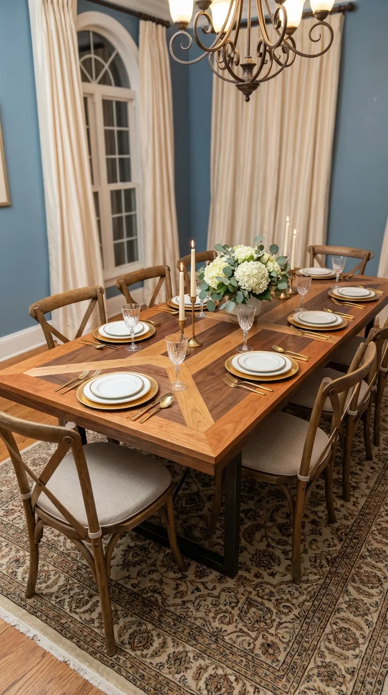 Mixed Wood Tone Tabletop Design