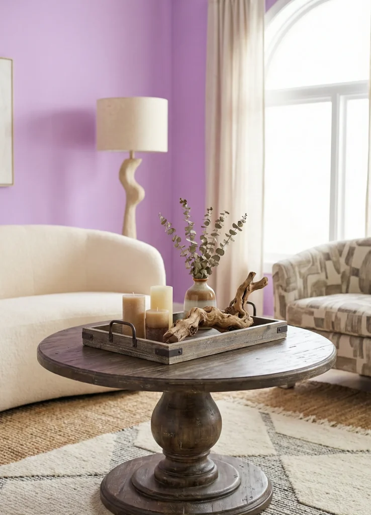 Rustic Wooden Tray With Curated Decor