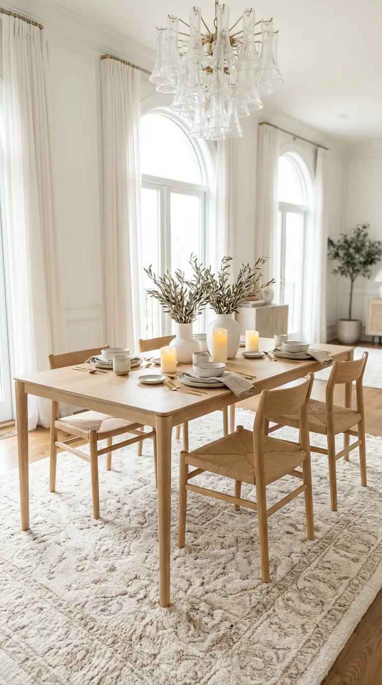 Scandinavian Light Wood Table With Clean Legs