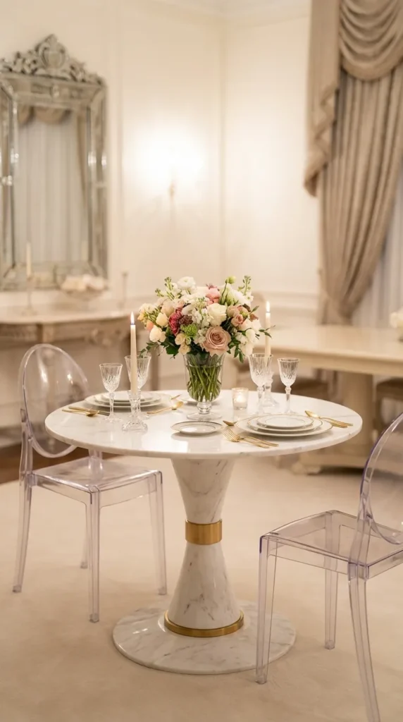 Small Round Pedestal Bistro Table