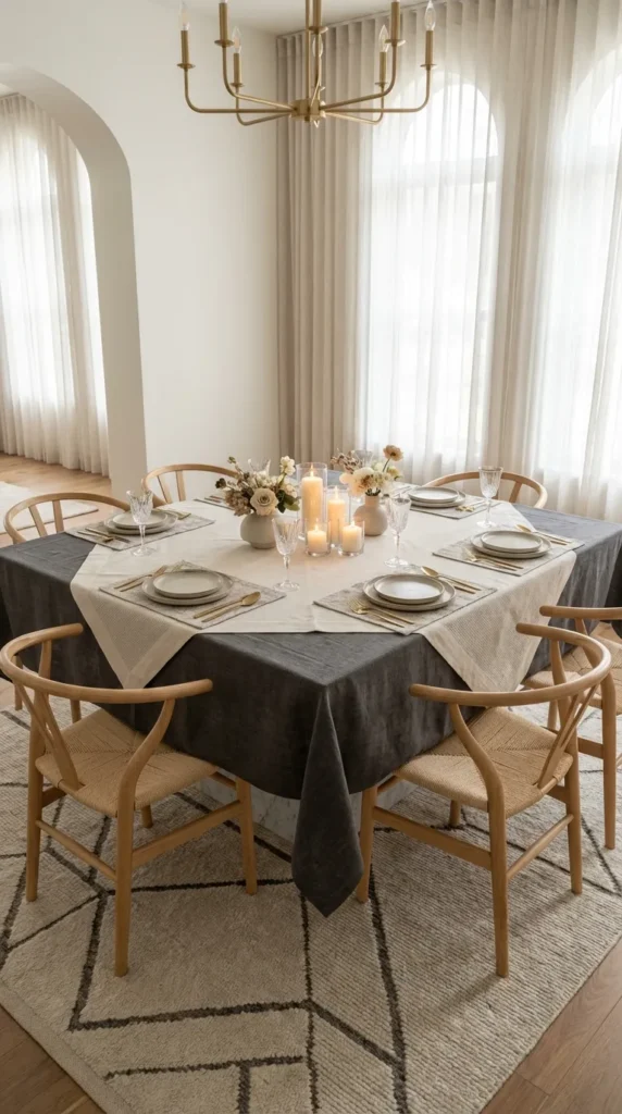 Table Textiles That Match the Square Form