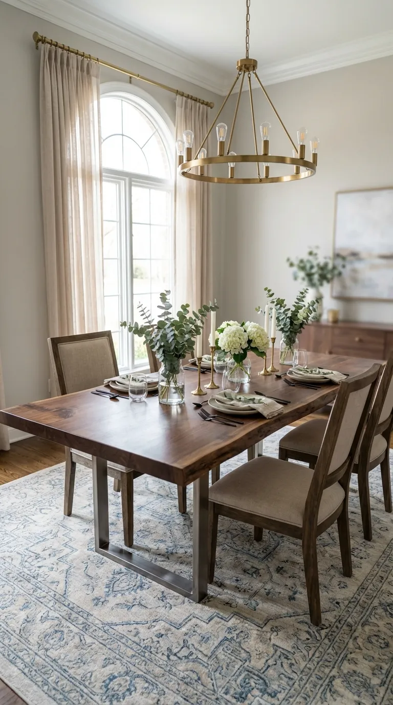 Walnut Slab Dining Table With Sleek Edges