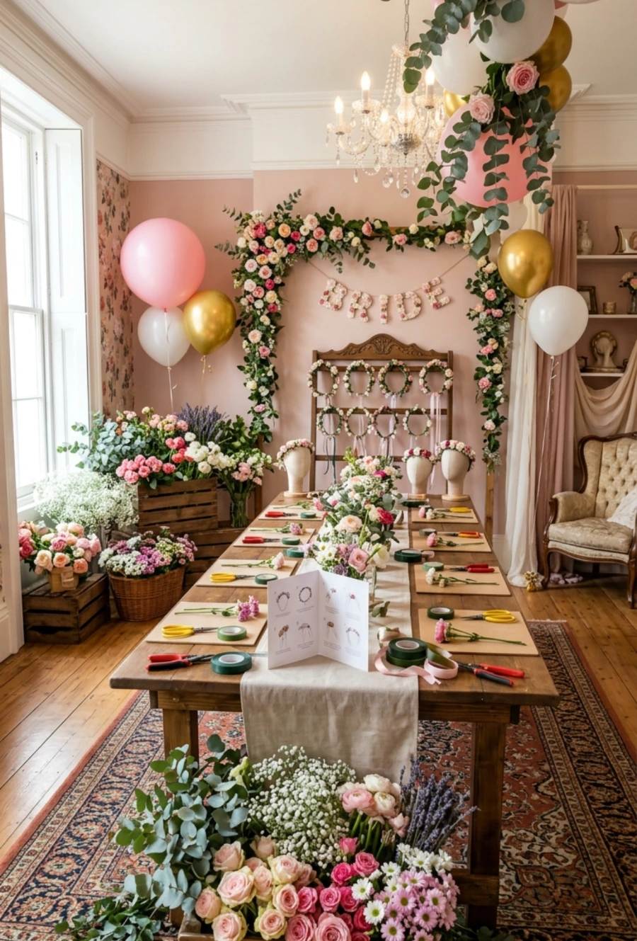 DIY Flower Crown Making Station