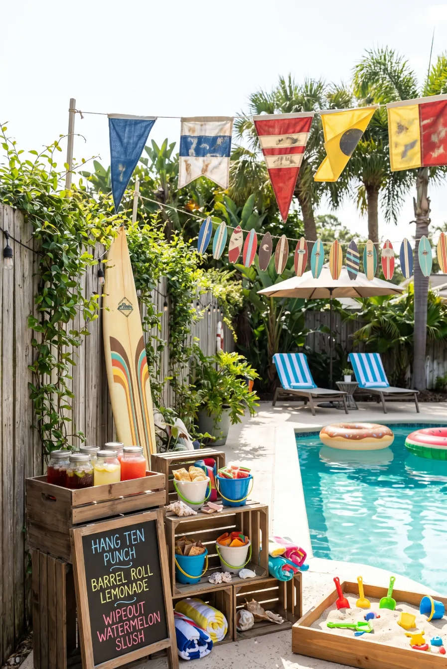 Surf Shack Pool Party Theme