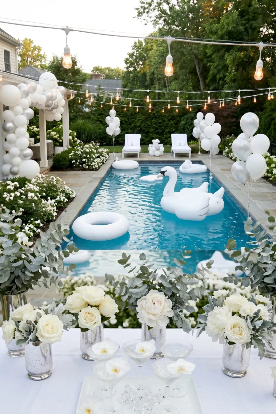 White Party Pool Theme