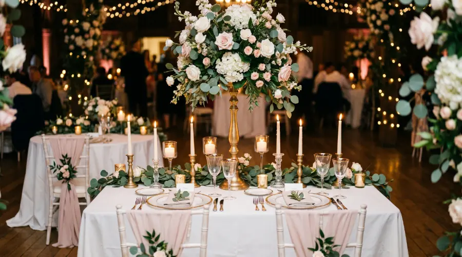 beautifully styled sweetheart wedding table