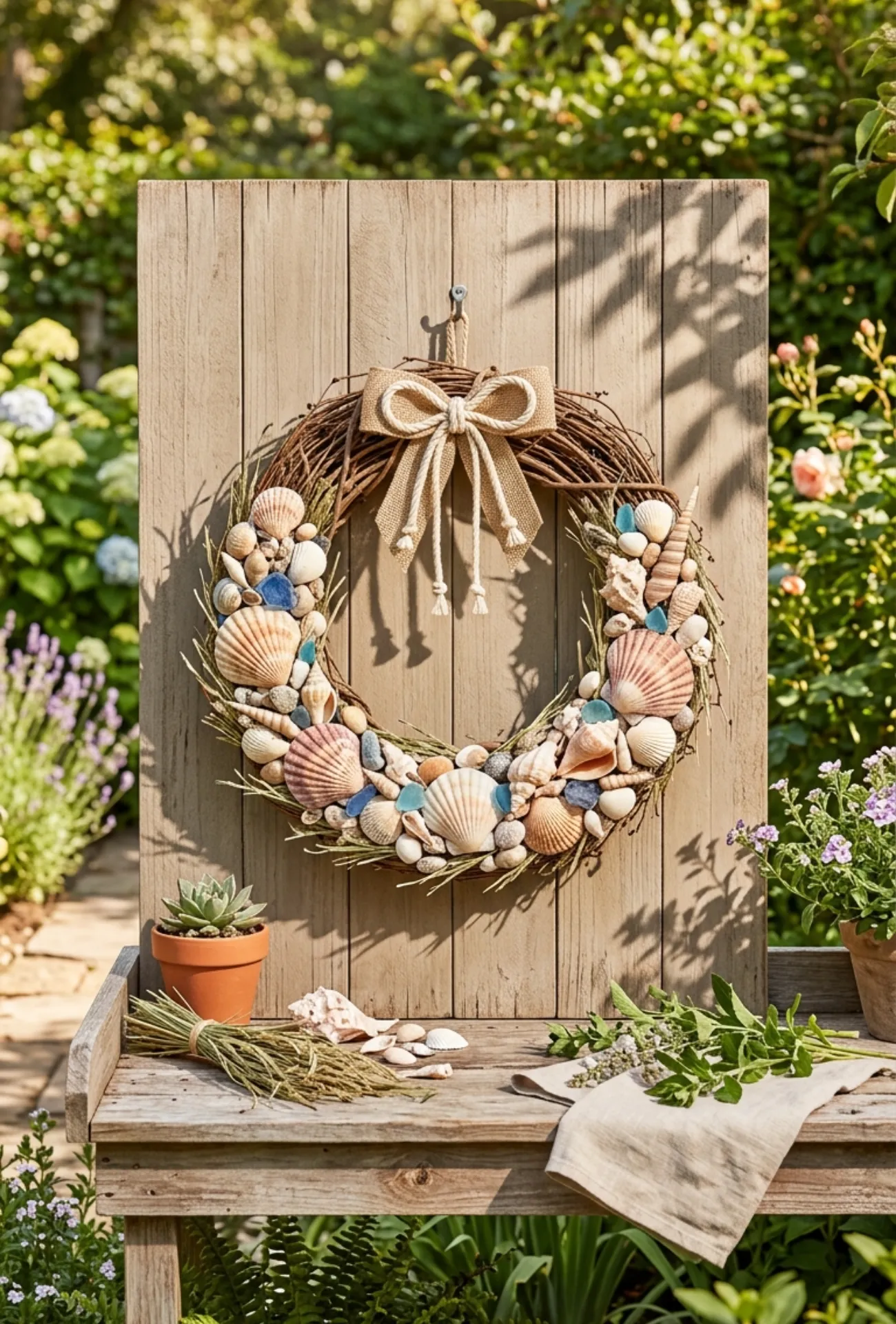 Coastal Seashell Front Door Wreath