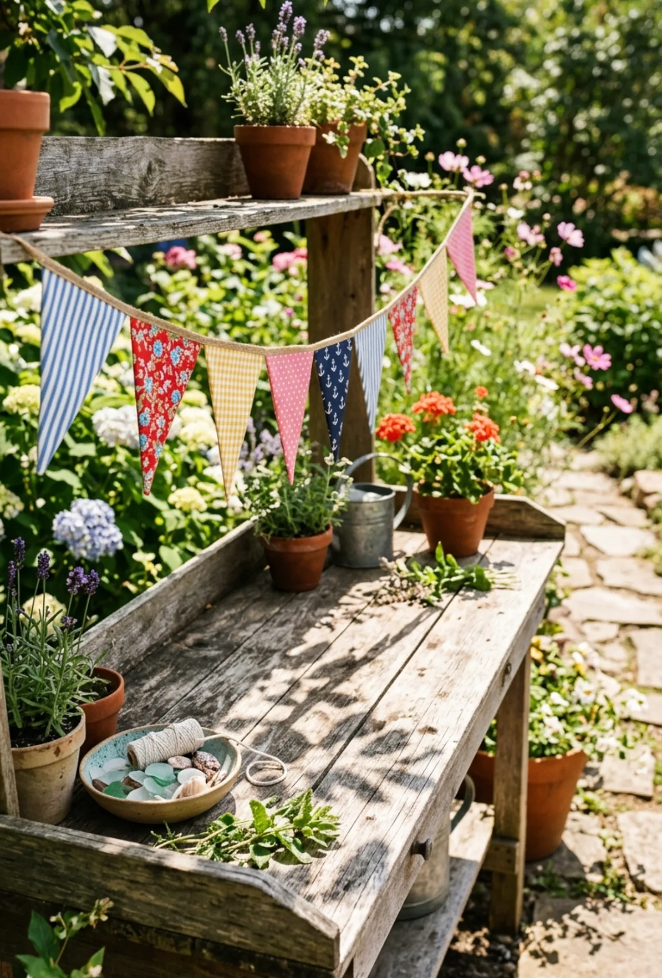 DIY Fabric Bunting for Porches