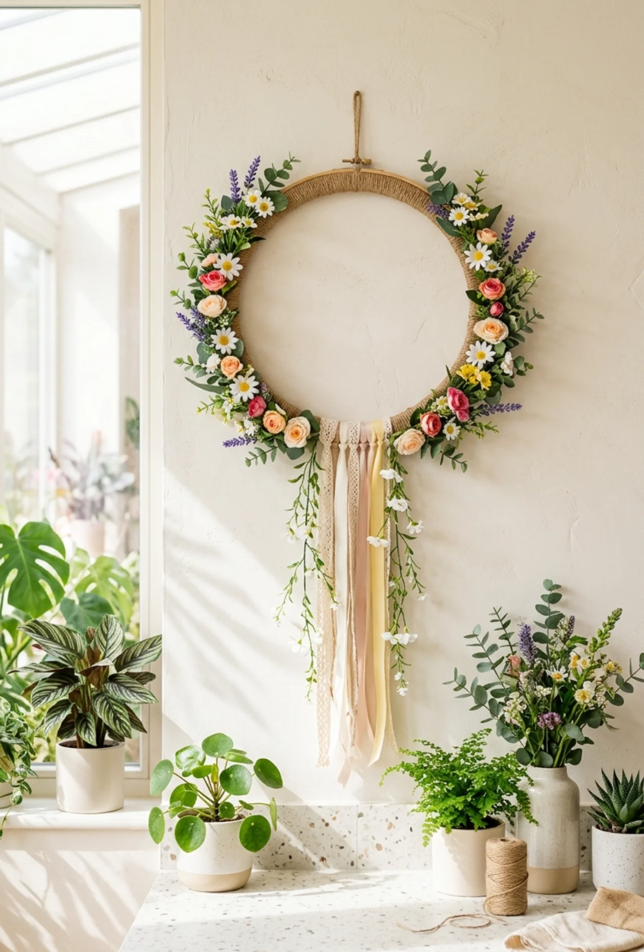 DIY Flower Crown Display Hoop