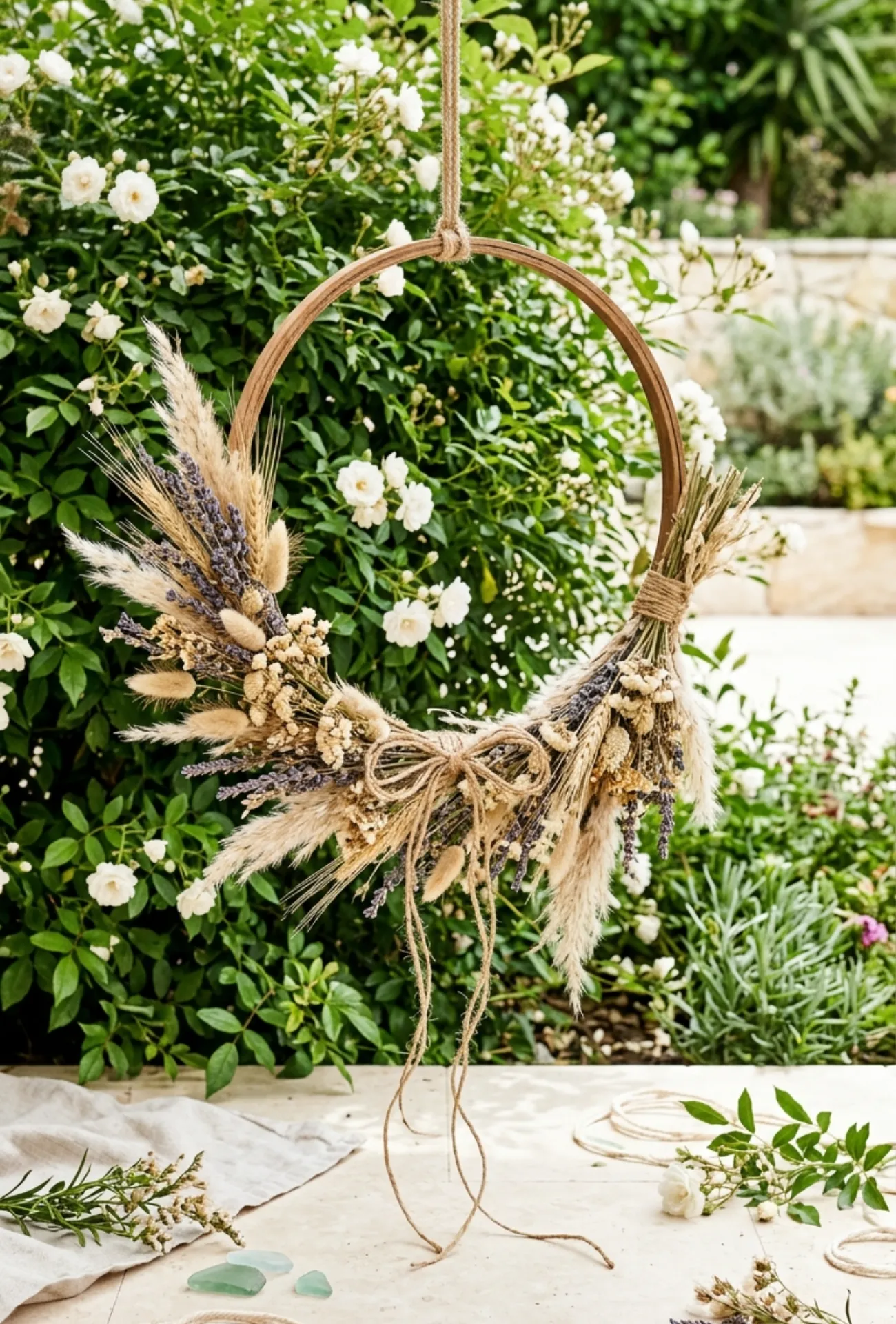 Dried Flower Summer Hoop Wreath