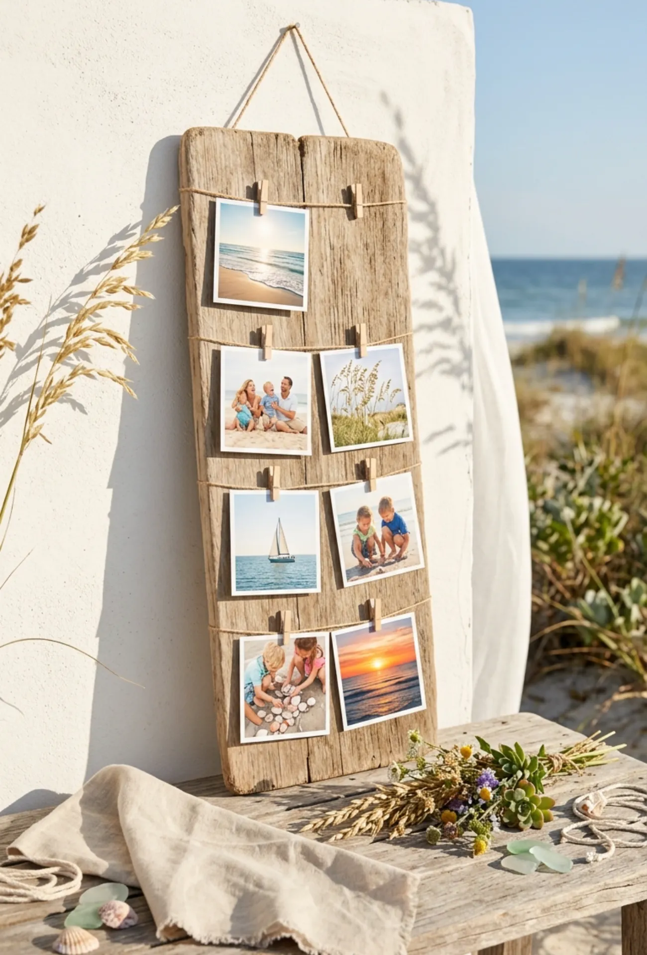 Driftwood Photo Display Board