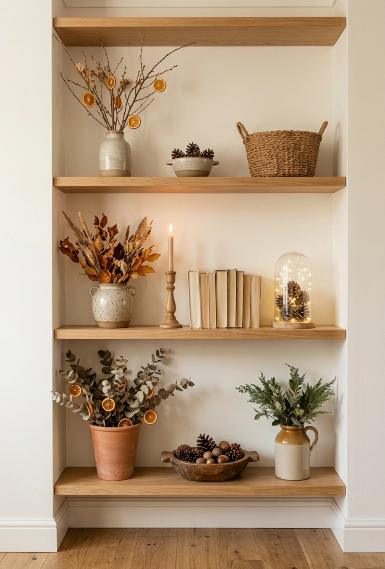 Seasonal Shelf Styling with Rotating Decor Pieces