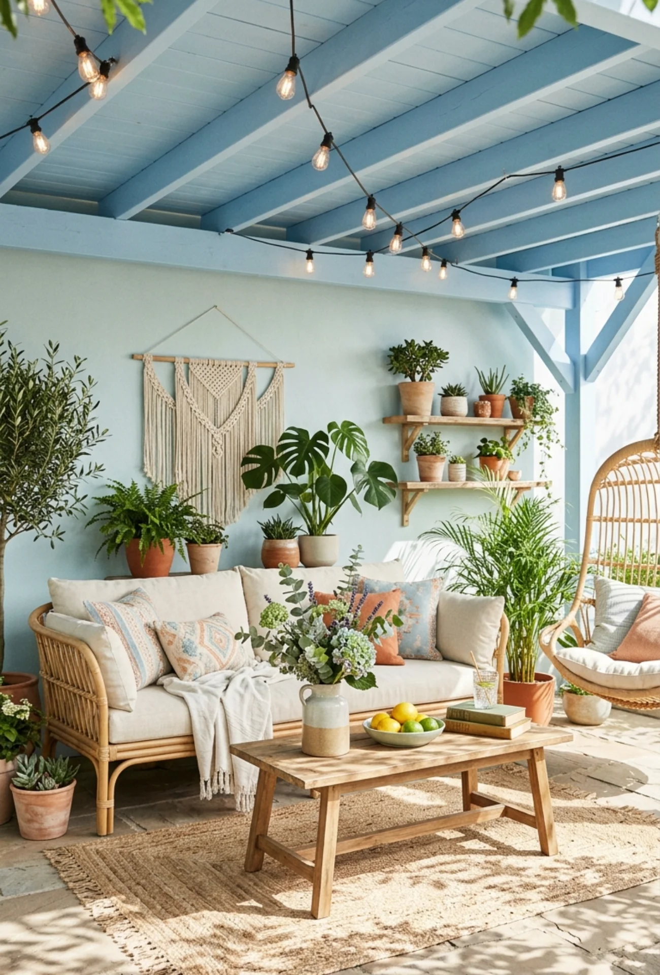 Soft Blue Painted Ceilings