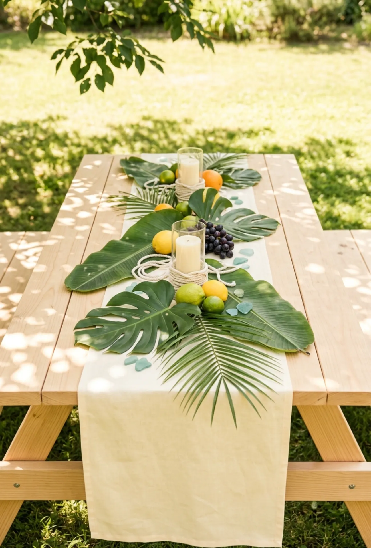Tropical Leaf Table Runner
