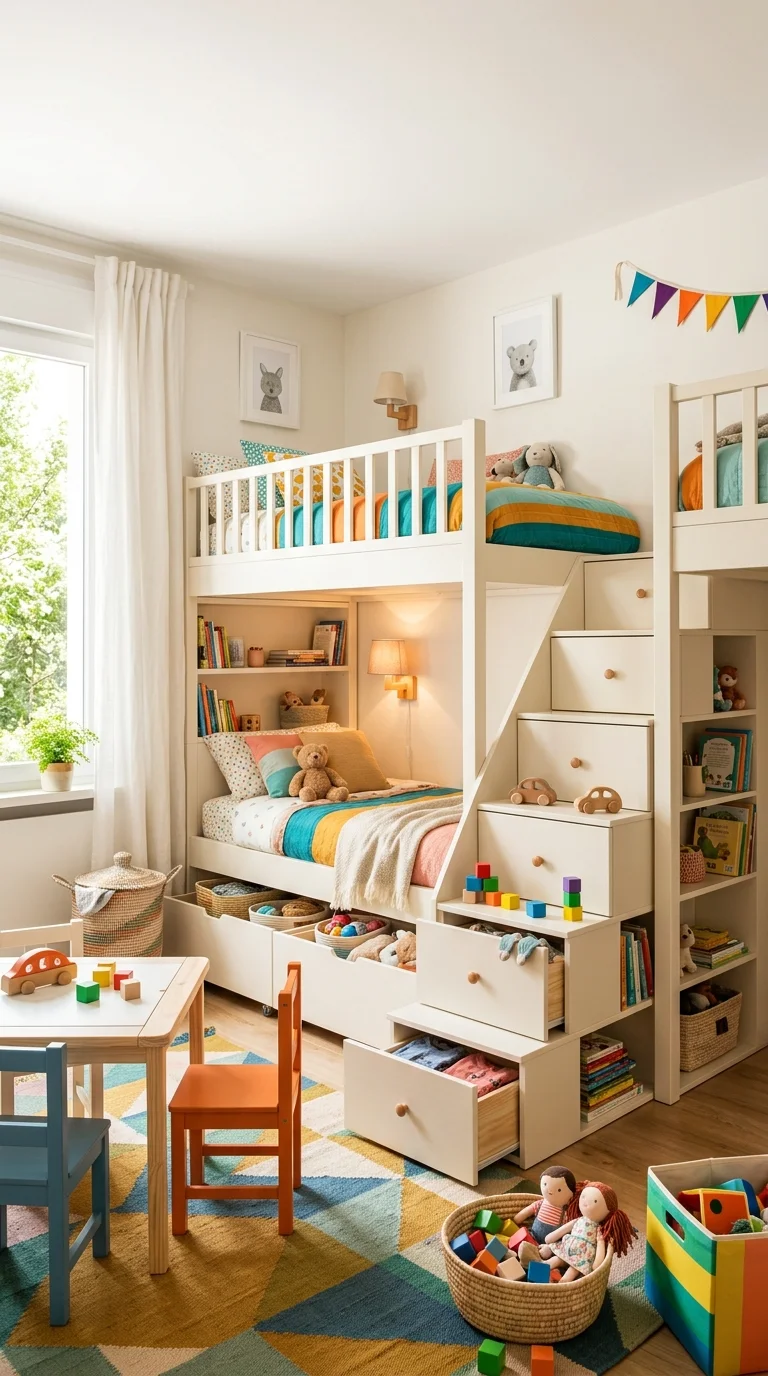 Bunk Bed with Built-In Storage