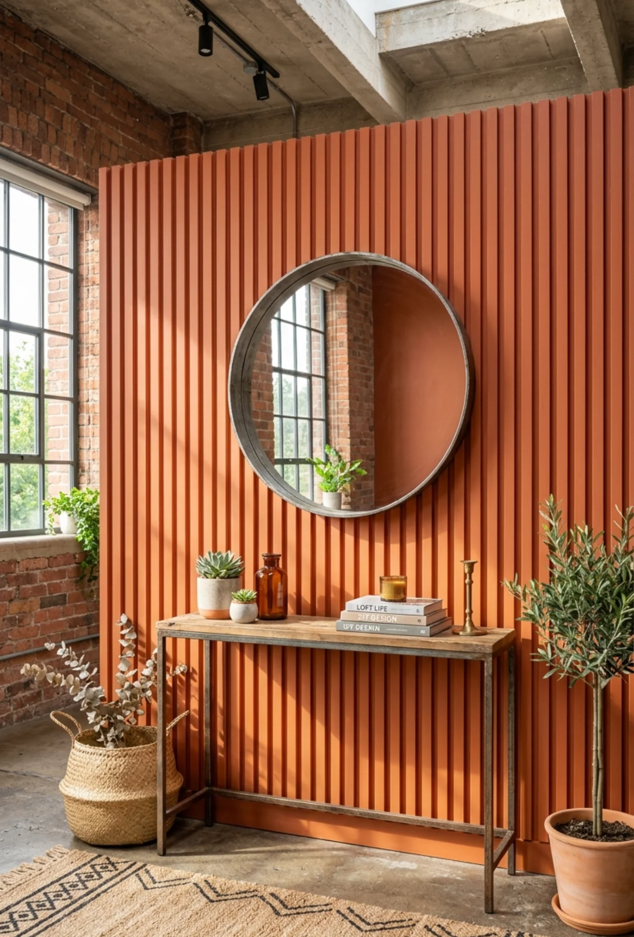Fluted Wood Accent Wall